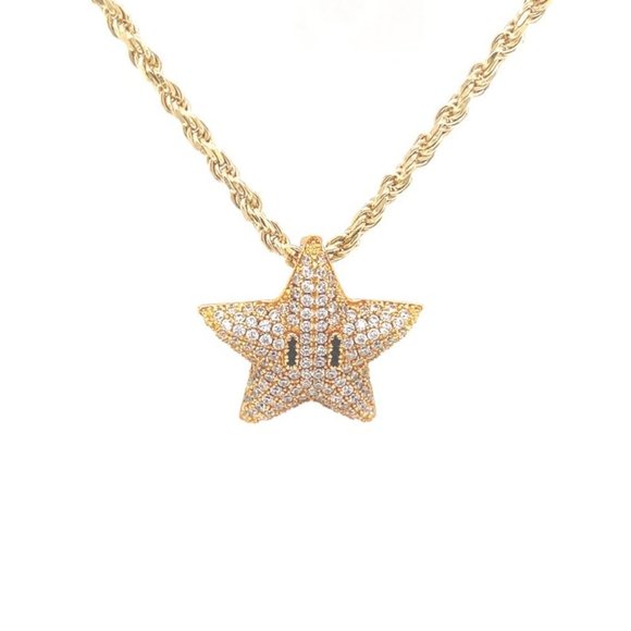 FlawlessDrips Other - COPY - Mario Star Pendant / Hip Hop Jewelry w/ Ro…